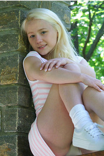 Cute Blonde Teen In Tight Sundress-13
