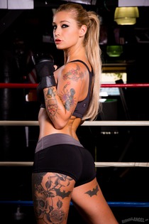 Tattooed Kleio Valentien After Training Pics Gallery-04