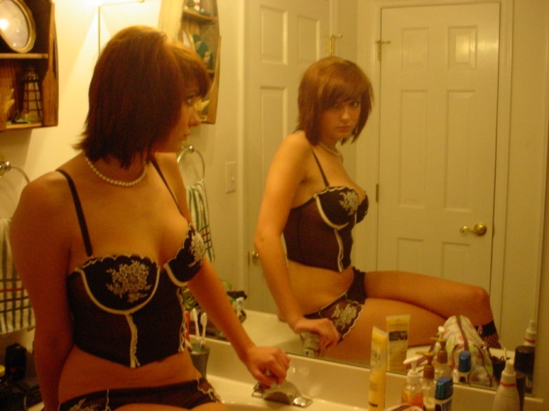 Sexy amateur lingerie models posing seductively 2