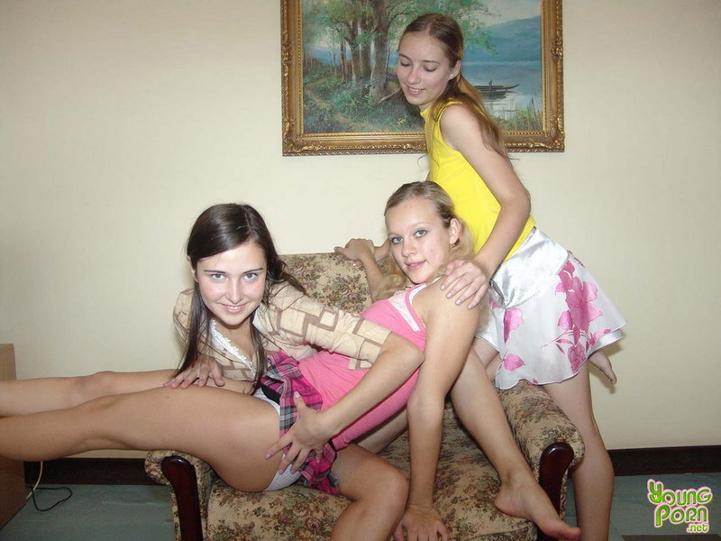 Three cute teenies enjoy lesbian love 1