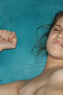Sweet brunette teen shows her bold twat-05