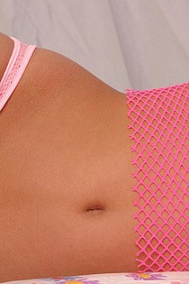 Kari Sweets in see-through pink mesh-00