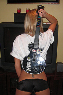 Midwest girl playing video games naked-01