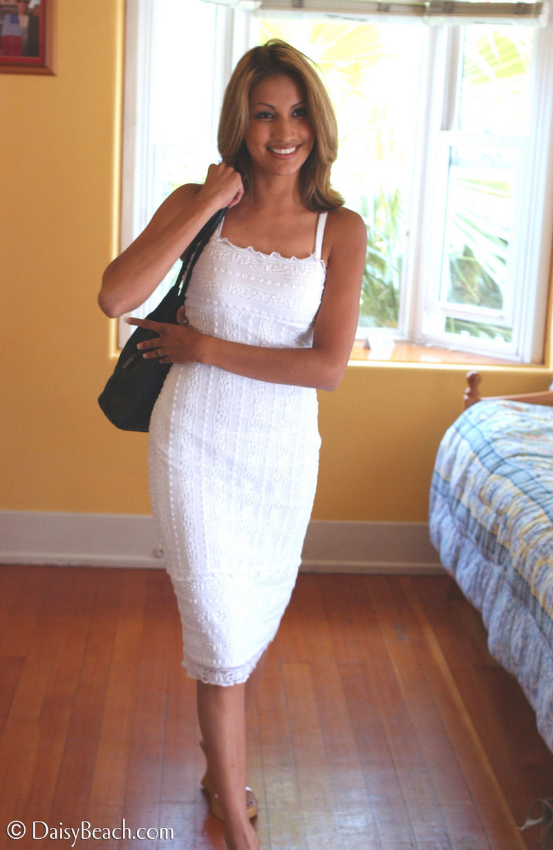 Veronica Taking Off Her Little White Dress 1