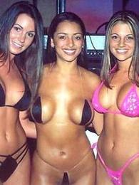 Hot bikini babes showing off at the beach